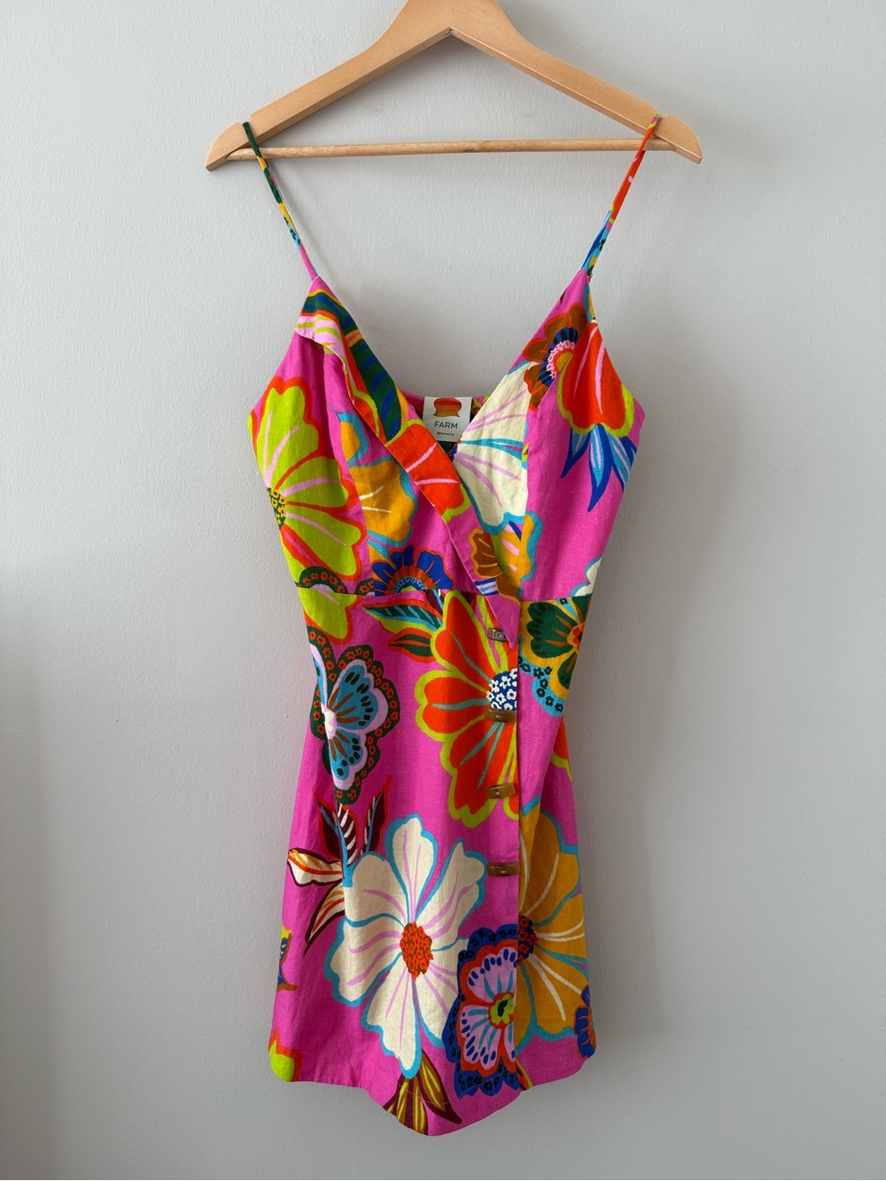 NWT - Farm Rio - Garden Mini Dress - Pink/Rose - Picture 5 of 14